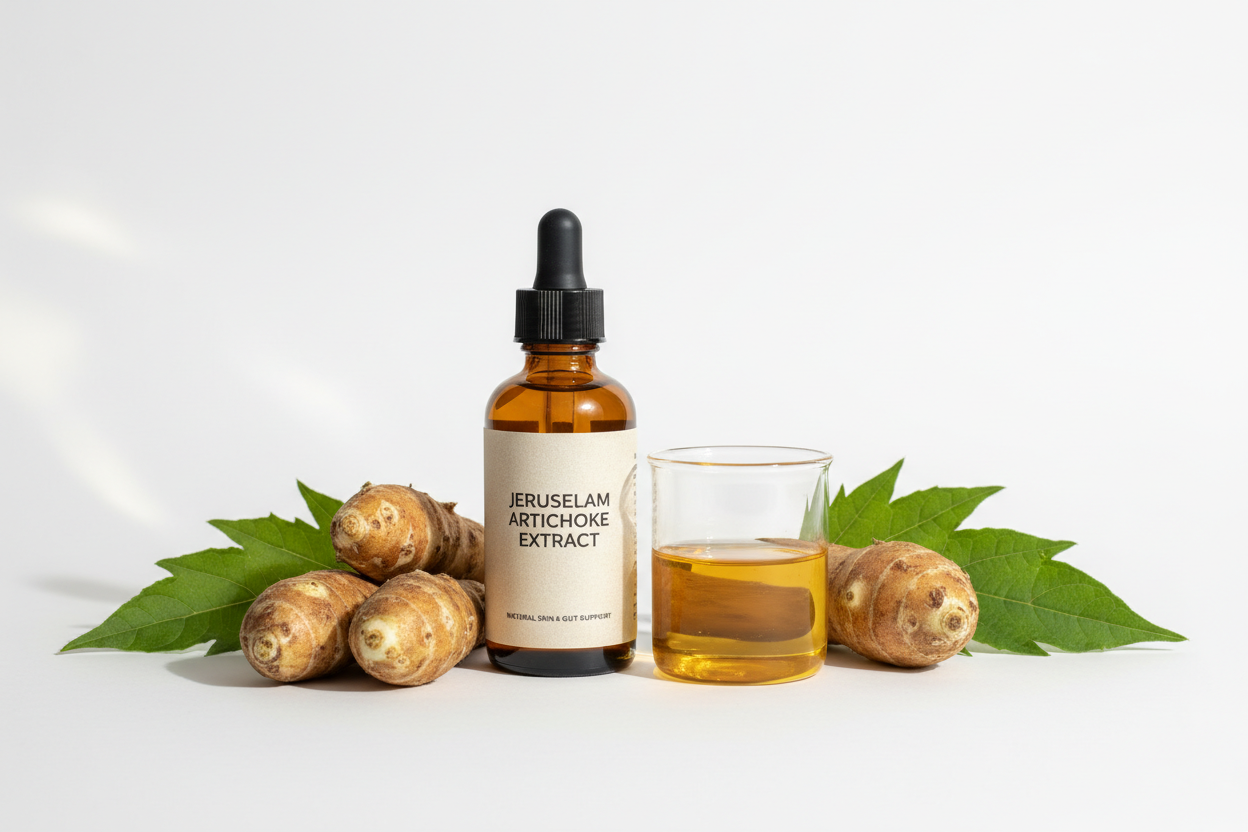 generate an image of jerusalem artichoke extract make it look professional and natural 
